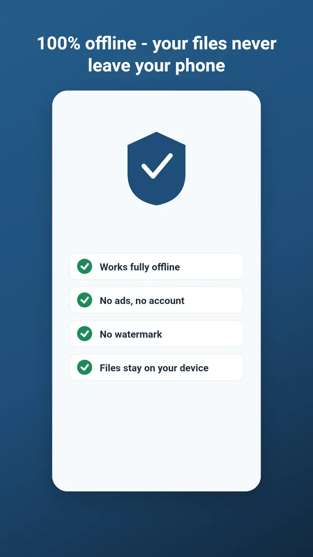 Your documents stay on your phone